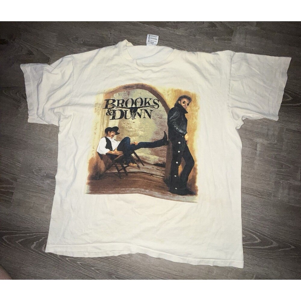 Vintage 90's Brooks & Dunn Waitin' On Sundown Single Stitch T-Shirt Sz Large